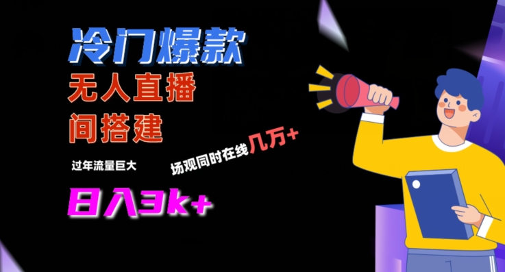 冷门爆款直播间手把手搭建，流量巨大，日入3k+【揭秘】-淘金日记