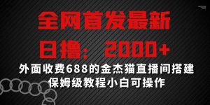 全网首发最新，日撸2000+，外面收费688的金杰猫直播间搭建，保姆级教程小白可操作【揭秘】-淘金日记