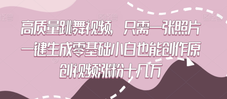 高质量跳舞视频,只需一张照片一键生成零基础小白也能创作原创视频涨粉十几万【揭秘】-淘金日记
