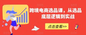 跨境电商选品课，从选品到底层逻辑到实战-淘金日记