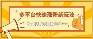 多平台快速涨粉最新玩法，2分钟制作，日涨粉800+【揭秘】-淘金日记
