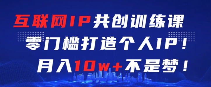 互联网IP共创训练课,零门槛零基础打造个人IP,月入10w+不是梦【揭秘】-淘金日记