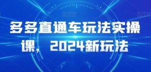 多多直通车玩法实操课，2024新玩法-淘金日记