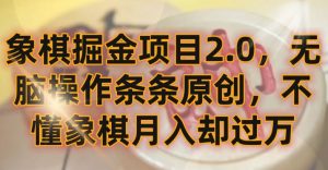 象棋掘金项目2.0,无脑操作条条原创,不懂象棋月入却过万【揭秘】-淘金日记