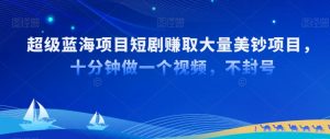 超级蓝海项目短剧赚取大量美钞项目,国内短剧出海tk赚美钞,十分钟做一个视频【揭秘】-淘金日记