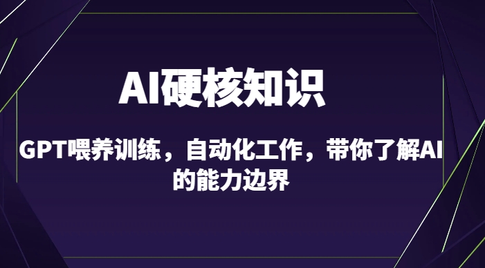 AI硬核知识-GPT喂养训练,自动化工作,带你了解AI的能力边界(10节课)-淘金日记