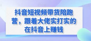 抖音短视频带货陪跑营，跟着大佬实打实的在抖音上赚钱-淘金日记