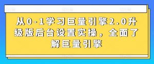 从0-1学习巨量引擎2.0升级版后台设置实操,全面了解巨量引擎-淘金日记