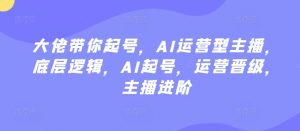 大佬带你起号,AI运营型主播,底层逻辑,AI起号,运营晋级,主播进阶-淘金日记