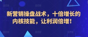 新营销操盘战术，十倍增长的内核技能，让利润倍增！-淘金日记