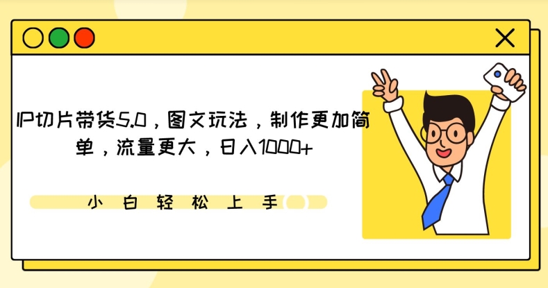 IP切片带货5.0,图文玩法,制作更加简单,流量更大,日入1000+【揭秘】-淘金日记