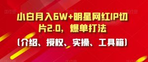 小白月入6W+明星网红IP切片2.0，爆单打法（介绍、授权、实操、工具箱）【揭秘】-淘金日记