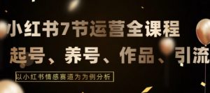 7节小红书运营实战全教程,结合最新情感赛道,打通小红书运营全流程【揭秘】-淘金日记