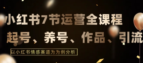 7节小红书运营实战全教程,结合最新情感赛道,打通小红书运营全流程【揭秘】-淘金日记