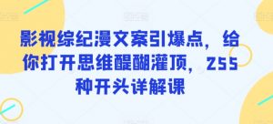 影视综纪漫文案引爆点,给你打开思维醍醐灌顶,255种开头详解课-淘金日记