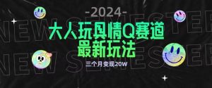全新大人玩具情Q赛道合规新玩法，公转私域不封号流量多渠道变现，三个月变现20W【揭秘】-淘金日记
