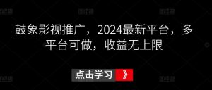 鼓象影视推广，2024最新平台，多平台可做，收益无上限【揭秘】-淘金日记
