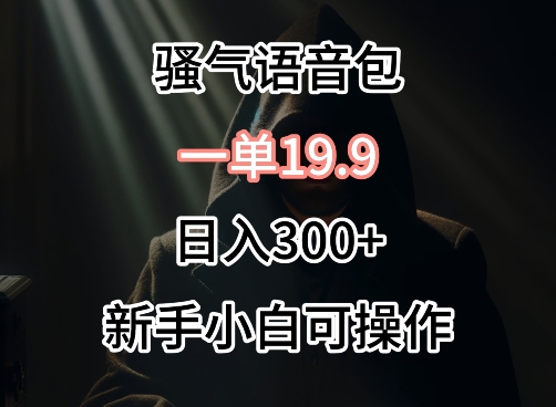 0成本卖骚气语音包,一单19.9.日入300+【揭秘】-淘金日记