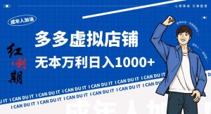 拼多多超神玩法!虚拟店铺无本入局日收1000+,不需要发货,不需要售后【揭秘】-淘金日记