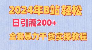 2024年B站轻松日引流200+的全套暴力干货实操教程【揭秘】-淘金日记