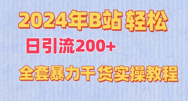 2024年B站轻松日引流200+的全套暴力干货实操教程【揭秘】-淘金日记