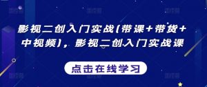 影视二创入门实战(带课+带货+中视频),影视二创入门实战课-淘金日记
