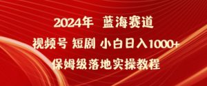 2024年视频号短剧新玩法小白日入1000+保姆级落地实操教程【揭秘】-淘金日记
