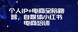 个人IP+电商全陪跑营,自媒体小红书电商培训-淘金日记