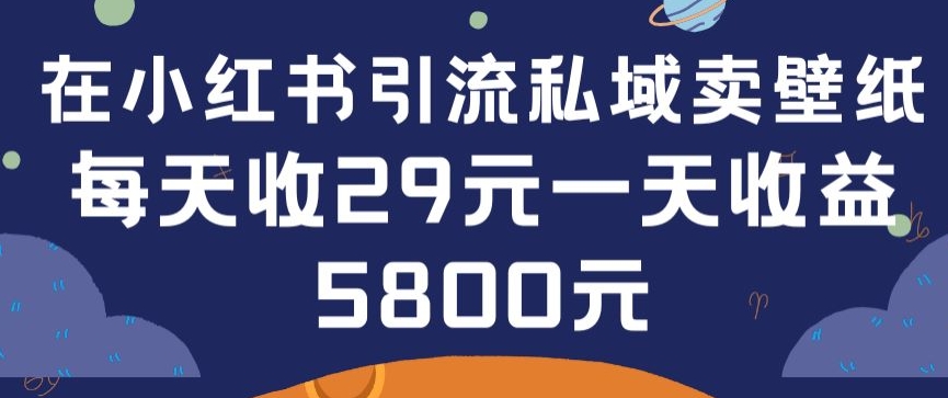 在小红书引流私域卖壁纸每张29元单日最高卖出200张(0-1搭建教程)【揭秘】-淘金日记