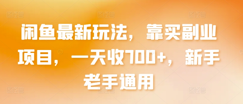 闲鱼最新玩法,靠买副业项目,一天收700+,新手老手通用【揭秘】-淘金日记