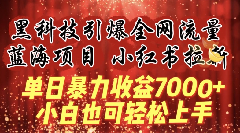 蓝海项目!黑科技引爆全网流量小红书拉新，单日暴力收益7000+，小白也能轻松上手【揭秘】-淘金日记