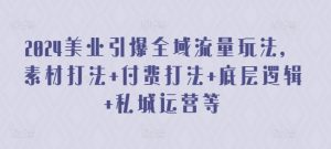 2024美业引爆全域流量玩法，素材打法 付费打法 底层逻辑 私城运营等-淘金日记