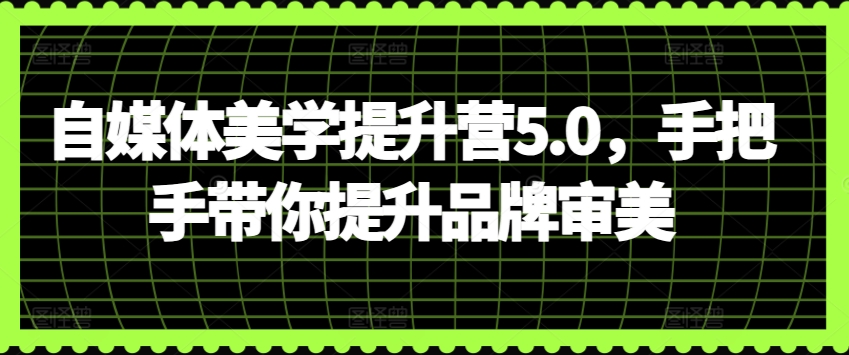 自媒体美学提升营5.0,手把手带你提升品牌审美-淘金日记