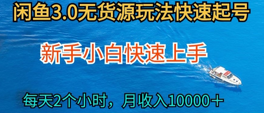 2024最新闲鱼无货源玩法,从0开始小白快手上手,每天2小时月收入过万【揭秘】-淘金日记