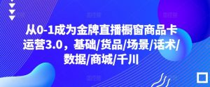 从0-1成为金牌直播橱窗商品卡运营3.0,基础/货品/场景/话术/数据/商城/千川-淘金日记