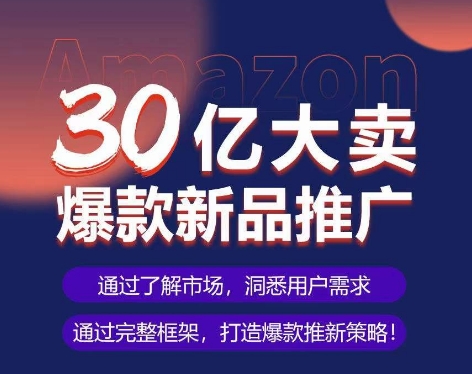 亚马逊·30亿大卖爆款新品推广,可复制、全程案例实操的爆款推新SOP-淘金日记