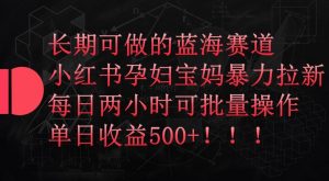 长期可做的蓝海赛道，小红书孕妇宝妈暴力拉新玩法，每日两小时可批量操作，单日收益500+【揭秘】-淘金日记