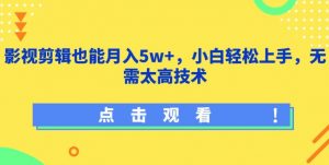 影视剪辑也能月入5w+，小白轻松上手，无需太高技术【揭秘】-淘金日记