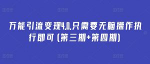 万能引流变现4.0.只需要无脑操作执行即可(第三期+第四期)-淘金日记