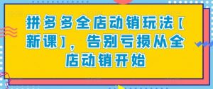 拼多多全店动销玩法【新课】，告别亏损从全店动销开始-淘金日记
