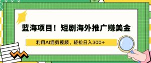 蓝海项目!短剧海外推广赚美金，利用AI混剪视频，轻松日入300+【揭秘】-淘金日记