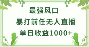 暴打前任小游戏无人直播单日收益1000+，收益稳定，爆裂变现，小白可直接上手【揭秘】-淘金日记