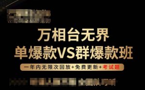 万相台无界单爆款VS群爆款班,选择大于努力,让团队事半功倍!-淘金日记