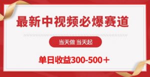 最新中视频必爆赛道，当天做当天起，单日收益300-500+【揭秘】-淘金日记