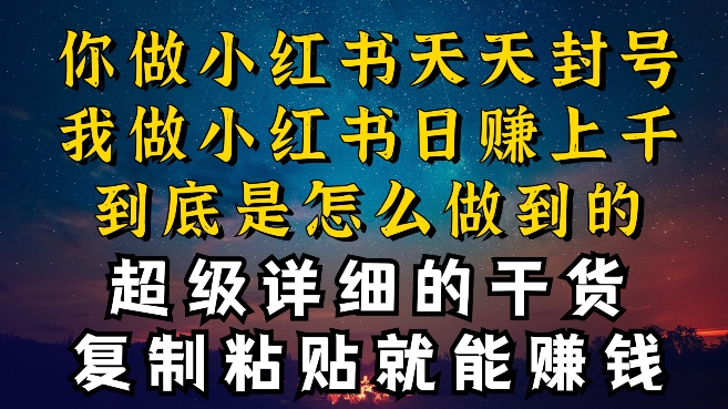 都知道小红书能引流私域变现,可为什么我能一天引流几十人变现上千,但你却频频封号违规被限流【揭秘】-淘金日记