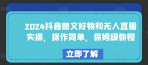 2024抖音图文好物和无人直播实操,操作简单,保姆级教程-淘金日记