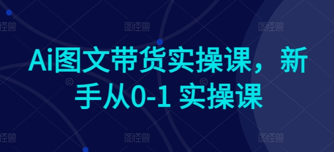Ai图文带货实操课，新手从0-1 实操课-淘金日记