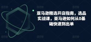 亚马逊精选开店指南,选品实战课,亚马逊如何从0基础快速到出单-淘金日记