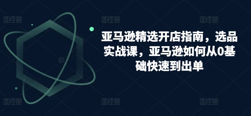 亚马逊精选开店指南，选品实战课，亚马逊如何从0基础快速到出单-淘金日记