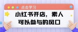 小红书开店,素人可以参与的风口-淘金日记